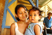 A young mother and her baby in Honduras