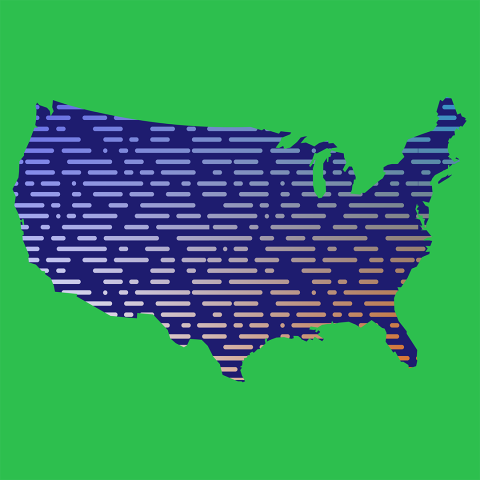 An outline of the United States 