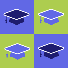 abstract image showing graduation caps