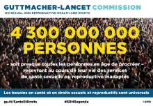 Illustration indiquant que 4,3 milliards de personnes en âge de procréer ne reçoivent pas de soins de santé sexuelle et reproductive adéquats.