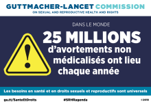 Illustration indiquant que 25 millions d’avortements non médicalisés ont lieu chaque année dans le monde.